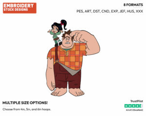 Ralph, Vanellope - Disney's Ralph Breaks the Internet - Embroidery Design in 3 sizes & 8 formats