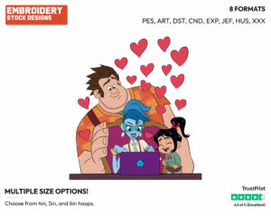 Ralph, Vanellope, Yesss - Disney's Ralph Breaks the Internet - Embroidery Design in 3 sizes & 8 formats