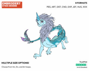 Dragon Sisu - Disney's Raya and the Last Dragon - Embroidery Design in 3 sizes & 8 formats