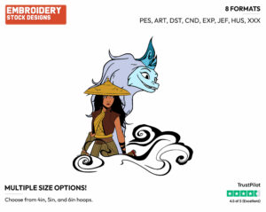Raya, Sisu - Disney's Raya and the Last Dragon - Embroidery Design in 3 sizes & 8 formats