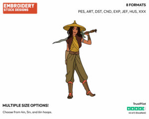 Raya - Disney's Raya and the Last Dragon - Embroidery Design in 3 sizes & 8 formats
