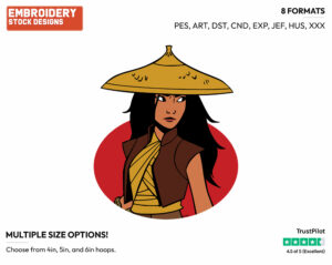 Raya - Disney's Raya and the Last Dragon - Embroidery Design in 3 sizes & 8 formats
