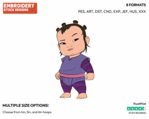 Noi - Disney's Raya and the Last Dragon - Embroidery Design in 3 sizes & 8 formats