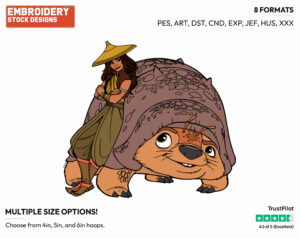 Raya, Tuk Tuk - Disney's Raya and the Last Dragon - Embroidery Design in 3 sizes & 8 formats