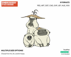 Dyan, Pan, Uka - Disney's Raya and the Last Dragon - Embroidery Design in 3 sizes & 8 formats