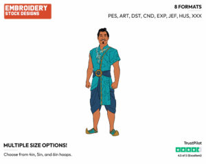 Raya's Father Benja - Disney's Raya and the Last Dragon - Embroidery Design in 3 sizes & 8 formats