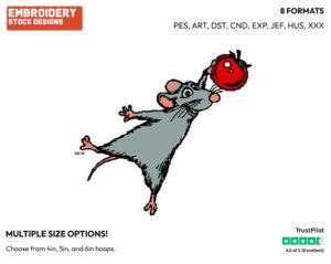 Remy - Disney's Ratatouille - Embroidery Design in 3 sizes & 8 formats