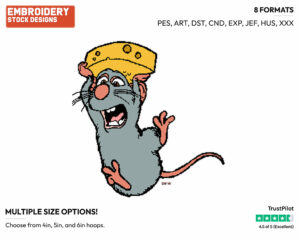Remy - Disney's Ratatouille - Embroidery Design in 3 sizes & 8 formats