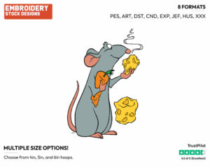 Remy - Disney's Ratatouille - Embroidery Design in 3 sizes & 8 formats