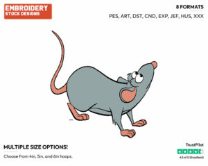 Remy - Disney's Ratatouille - Embroidery Design in 3 sizes & 8 formats