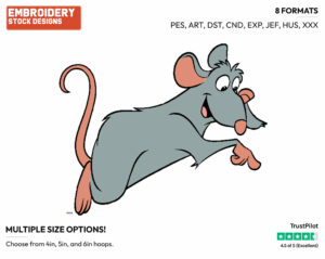 Remy - Disney's Ratatouille - Embroidery Design in 3 sizes & 8 formats