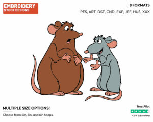 Remy, Emile - Disney's Ratatouille - Embroidery Design in 3 sizes & 8 formats