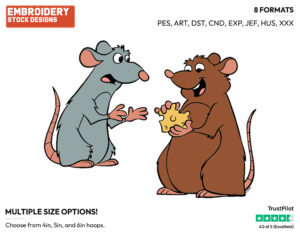 Remy, Emile - Disney's Ratatouille - Embroidery Design in 3 sizes & 8 formats
