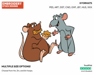 Remy, Emile - Disney's Ratatouille - Embroidery Design in 3 sizes & 8 formats