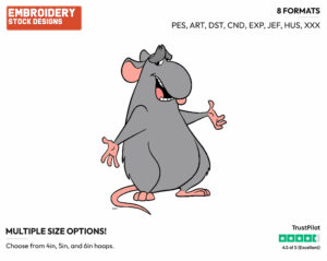 Django - Disney's Ratatouille - Embroidery Design in 3 sizes & 8 formats