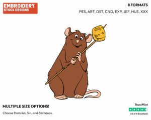 Emile - Disney's Ratatouille - Embroidery Design in 3 sizes & 8 formats