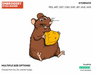 Emile Eating Cheese - Disney's Ratatouille - Embroidery Design in 3 sizes & 8 formats
