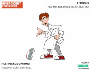 Remy, Linguini - Disney's Ratatouille - Embroidery Design in 3 sizes & 8 formats