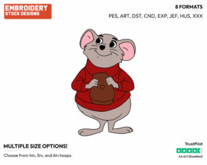 Bernard - Disney's The Rescuers Down Under - Embroidery Design in 3 sizes & 8 formats