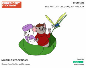 Evinrude, Bernard, Bianca - Disney's The Rescuers Down Under - Embroidery Design in 3 sizes & 8 formats