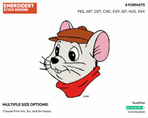 Bernard - Disney's The Rescuers Down Under - Embroidery Design in 3 sizes & 8 formats