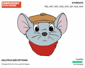 Bernard - Disney's The Rescuers Down Under - Embroidery Design in 3 sizes & 8 formats