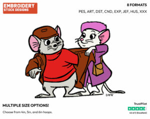 Bernard, Bianca - Disney's The Rescuers Down Under - Embroidery Design in 3 sizes & 8 formats