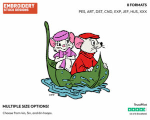 Bernard, Bianca - Disney's The Rescuers Down Under - Embroidery Design in 3 sizes & 8 formats