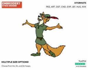 Robin Hood - Disney's Robin Hood - Embroidery Design in 3 sizes & 8 formats