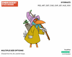 Robin Hood In Disguise - Disney's Robin Hood - Embroidery Design in 3 sizes & 8 formats