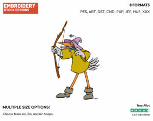 Robin Hood In Disguise - Disney's Robin Hood - Embroidery Design in 3 sizes & 8 formats