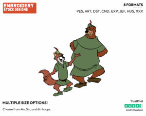 Robin Hood, Little John - Disney's Robin Hood - Embroidery Design in 3 sizes & 8 formats