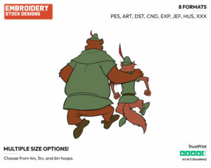 Little John, Robin Hood - Disney's Robin Hood - Embroidery Design in 3 sizes & 8 formats