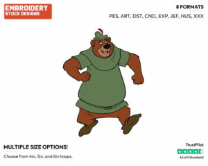 Little John - Disney's Robin Hood - Embroidery Design in 3 sizes & 8 formats