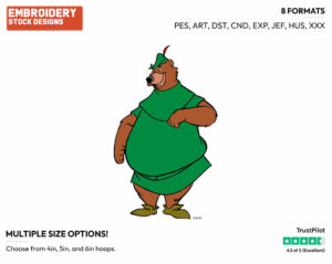 Little John - Disney's Robin Hood - Embroidery Design in 3 sizes & 8 formats