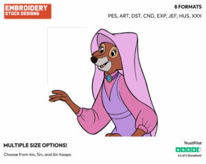 Maid Marian - Disney's Robin Hood - Embroidery Design in 3 sizes & 8 formats