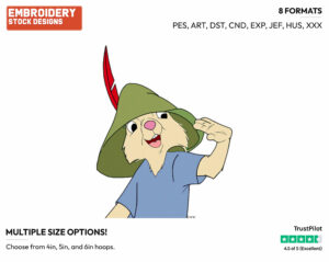 Skippy - Disney's Robin Hood - Embroidery Design in 3 sizes & 8 formats