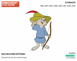 Skippy - Disney's Robin Hood - Embroidery Design in 3 sizes & 8 formats