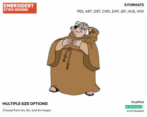 Friar Tuck - Disney's Robin Hood - Embroidery Design in 3 sizes & 8 formats