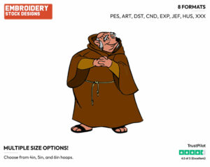 Friar Tuck - Disney's Robin Hood - Embroidery Design in 3 sizes & 8 formats