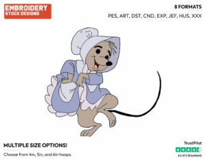 Church Mouse - Disney's Robin Hood - Embroidery Design in 3 sizes & 8 formats
