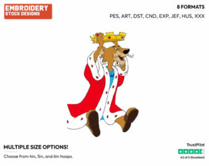 Prince John - Disney's Robin Hood - Embroidery Design in 3 sizes & 8 formats
