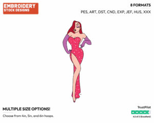 Jessica Rabbit - Disney's Roger Rabbit - Embroidery Design in 3 sizes & 8 formats