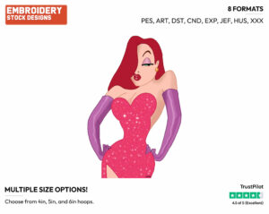Jessica Rabbit - Disney's Roger Rabbit - Embroidery Design in 3 sizes & 8 formats