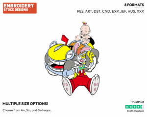 Roger Rabbit, Baby Herman, Benny The Cab - Disney's Roger Rabbit - Embroidery Design in 3 sizes & 8 formats