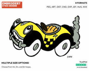 Benny The Cab - Disney's Roger Rabbit - Embroidery Design in 3 sizes & 8 formats