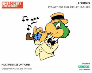 Jose Carioca - Disney's Saludos Amigos - Embroidery Design in 3 sizes & 8 formats