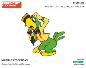 Jose Carioca - Disney's Saludos Amigos - Embroidery Design in 3 sizes & 8 formats