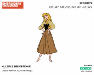 Aurora With Her Hands On Her Hips - Disney's Sleeping Beauty - Embroidery Design in 3 sizes & 8 formats