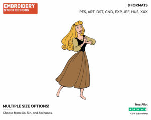 Aurora - Disney's Sleeping Beauty - Embroidery Design in 3 sizes & 8 formats